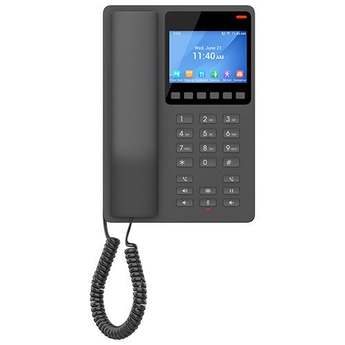 Grandstream Ghp630 - Telã©Fono Ip Para Hotel, Pantalla Color 3.5", Negro, Poe (F.A. No Incluida)