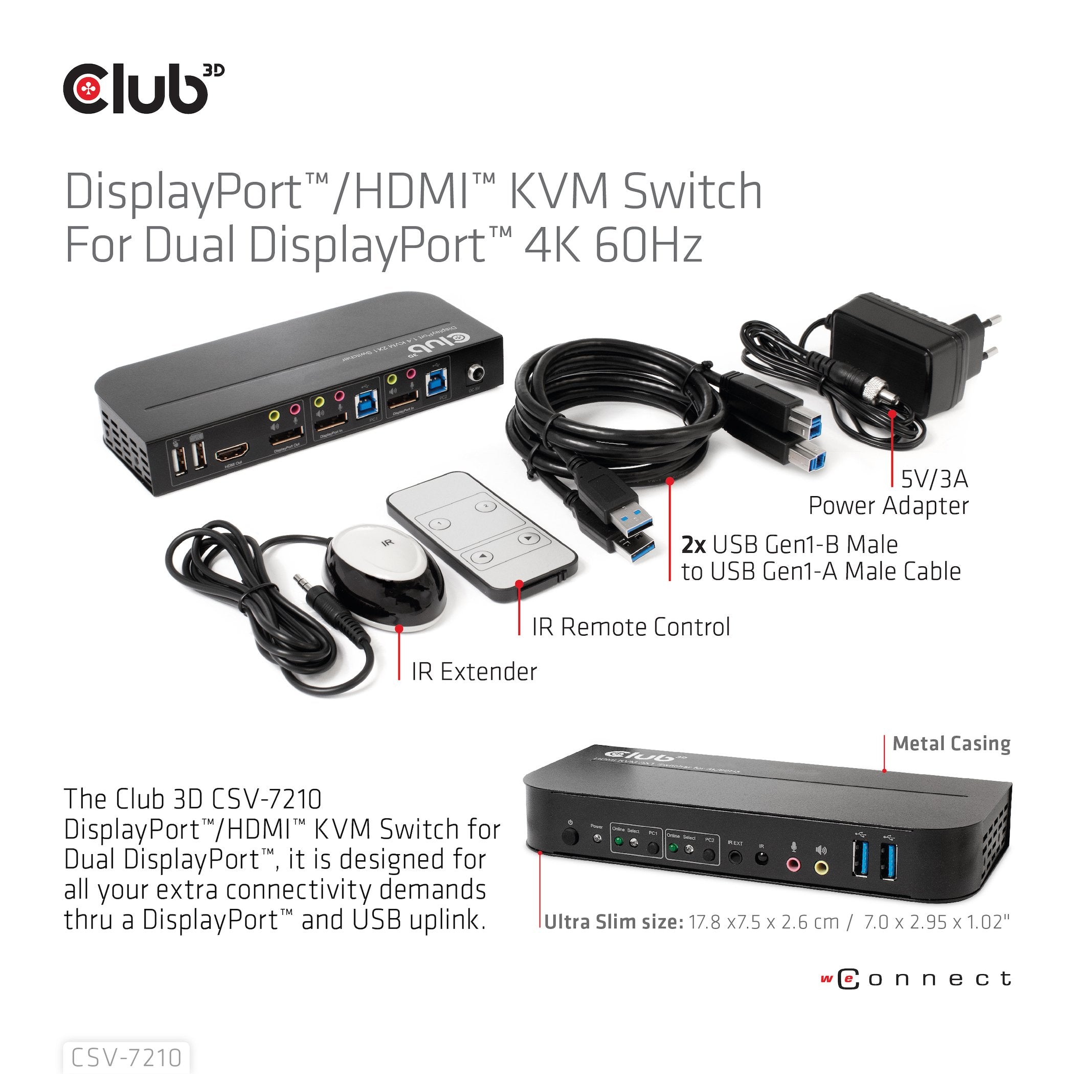EAN 8719214472238 - CLUB3D CSV-7210 interruptor KVM Negro imagen 9