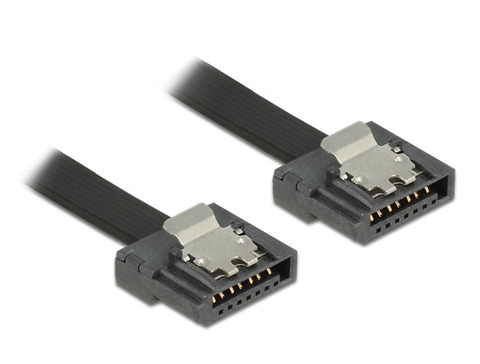 Delock Cable Metálico Negro Sata Flexi 6 Gb/S De 10 Cm