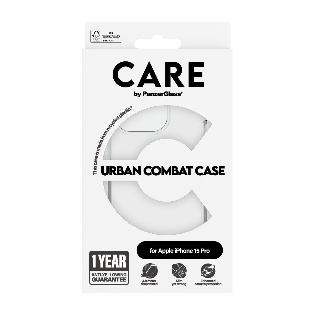 EAN 5715685005572 - PanzerGlass CARE™ by ® Urban Combat Case Transparent iPhone 15 Pro funda para teléfono móvil Transparente imagen 3