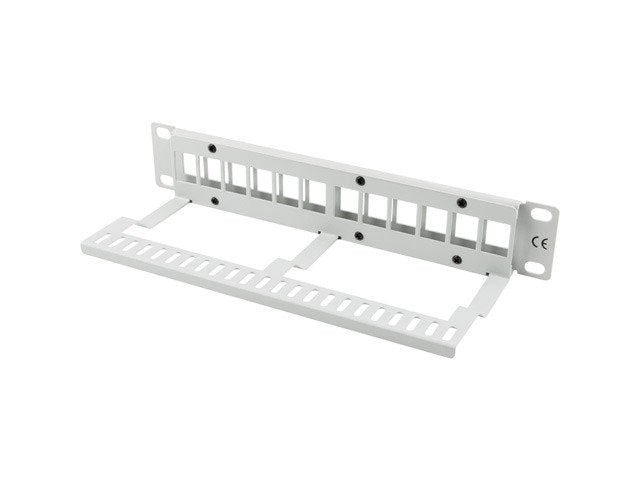Lanberg Patch Panel Blank 12 Puertos 1u Con Organizador Para Módulos Keystone Gris