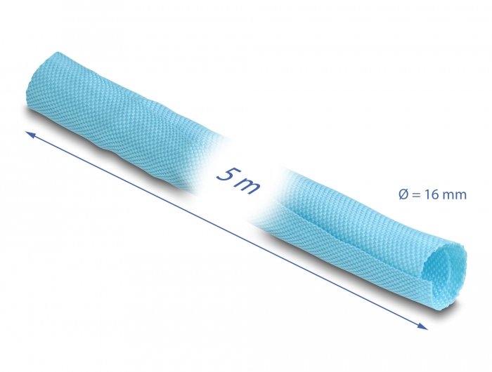 Delock Manguera De Tela Con Cierre Automático Resistente Al Calor 5 M X 16 Mm Azul
