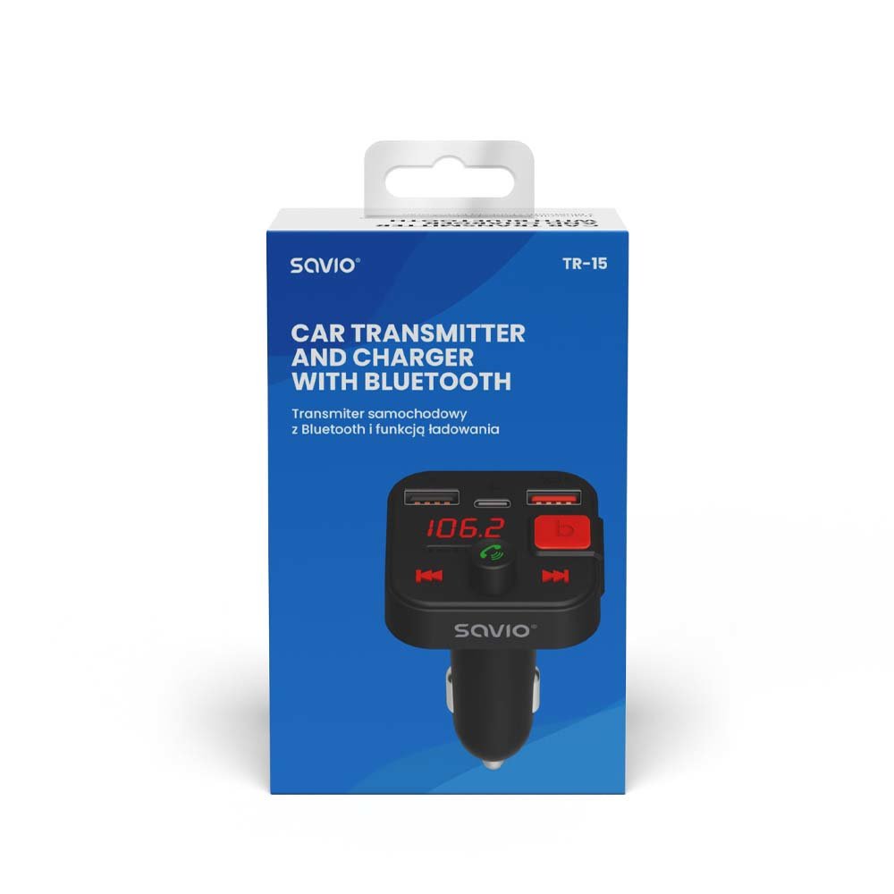 EAN 5901986047889 - Savio TR-15 Transmiter FM z Bluetooth 87,6 - 107,9 MHz Bluetooth/USB Negro imagen 7