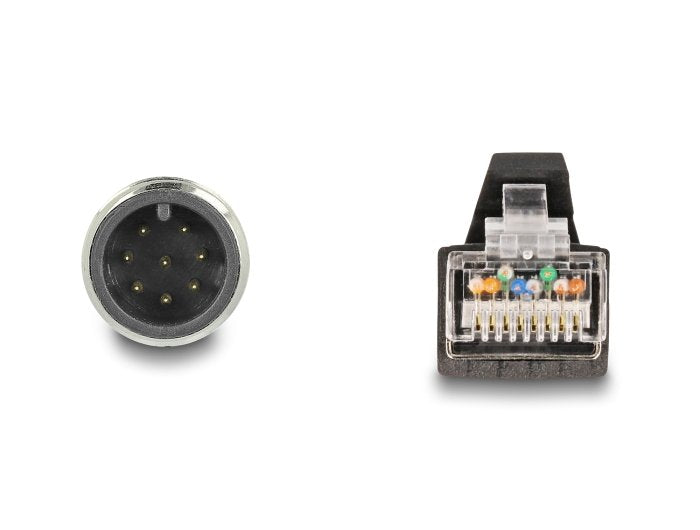 Delock 80422 Cable M12 Codificado A 8 Pin Macho A Rj45 Macho Pur (Tpu) 2 M