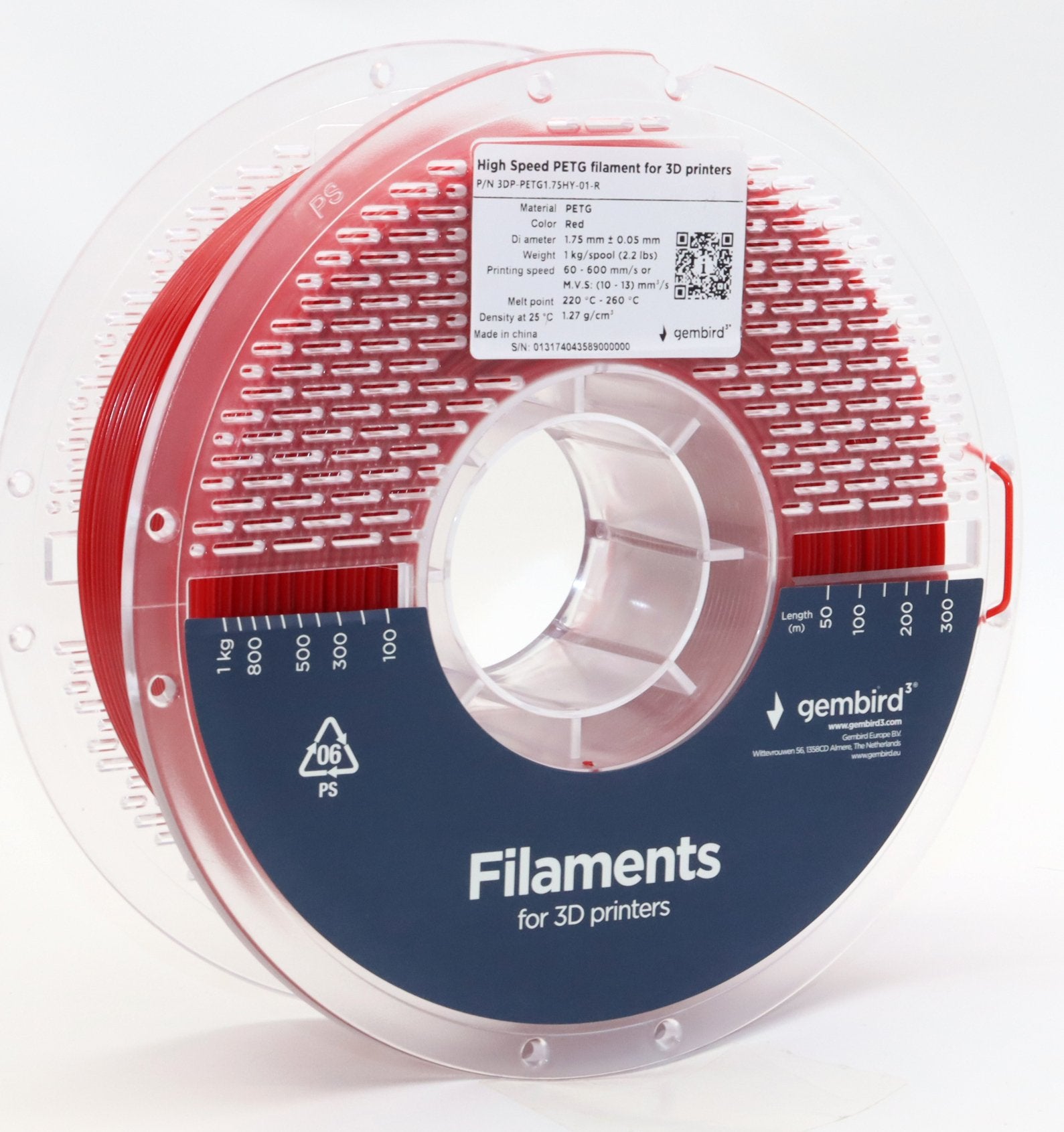 EAN 8716309131711 - Gembird 3DP-PETG1.75HY-01-R material de impresión 3d Polietileno tereftalato glico (PETG) Rojo 1 kg imagen 2