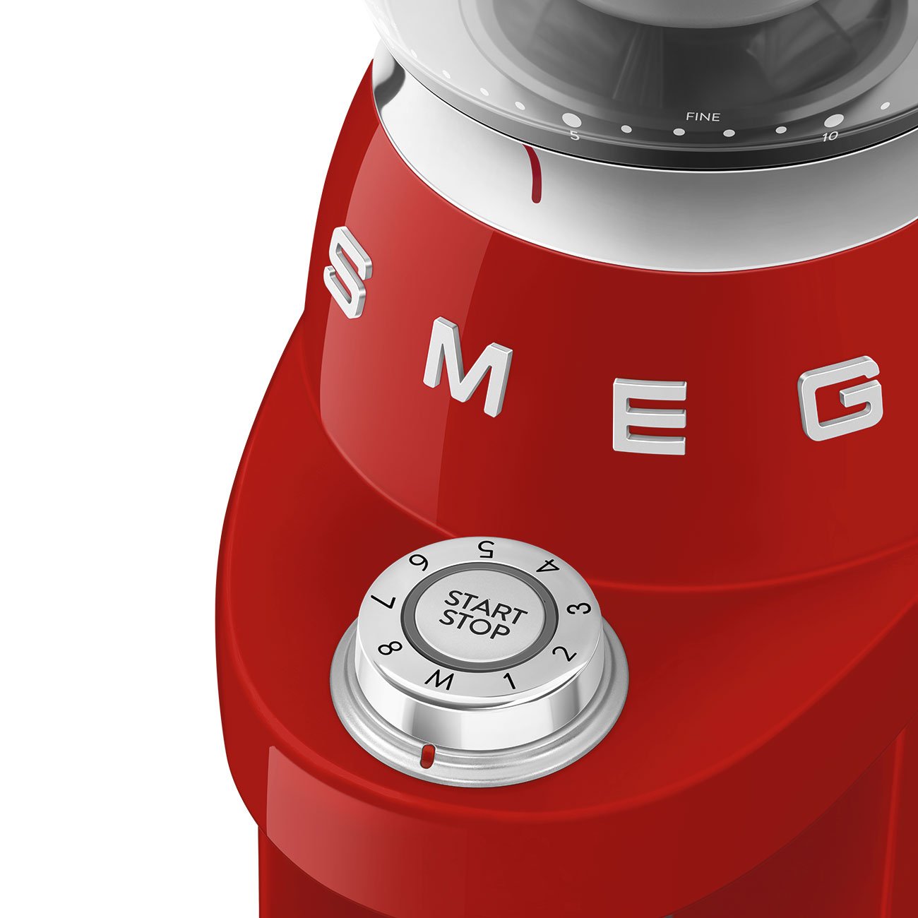 Molinillo De Café Smeg Cgf03rdeu, 15 Niveles De Molienda, Depósito De 240 G, 150 W, Rojo