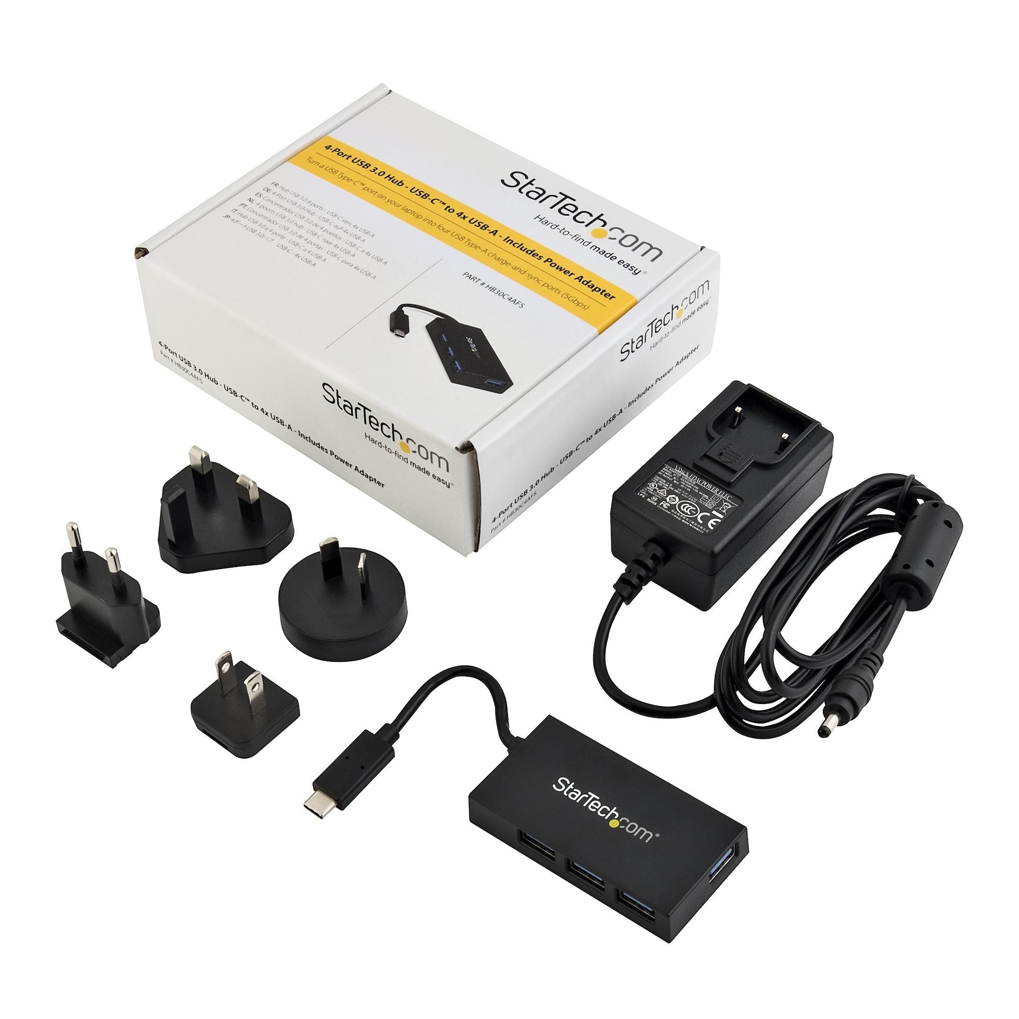 EAN 0065030866323 - StarTech.com HB30C4AFS hub de interfaz USB 3.2 Gen 1 (3.1 Gen 1) Type-C 5000 Mbit/s Negro imagen 6