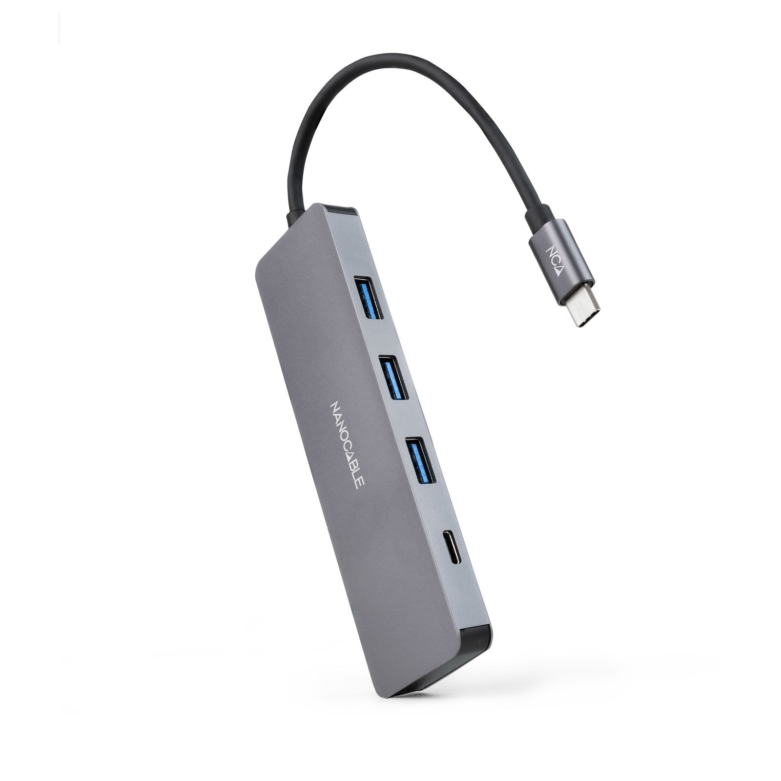 Nanocable Hub Usb-C/M A 3xusb3.0/H + 1xusb-C/H - 10cm - Aluminio