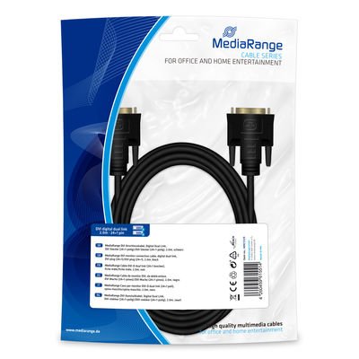 Mediarange Dvi Cable De Conexión 2x Div (24+1-Polos) 2m Negro