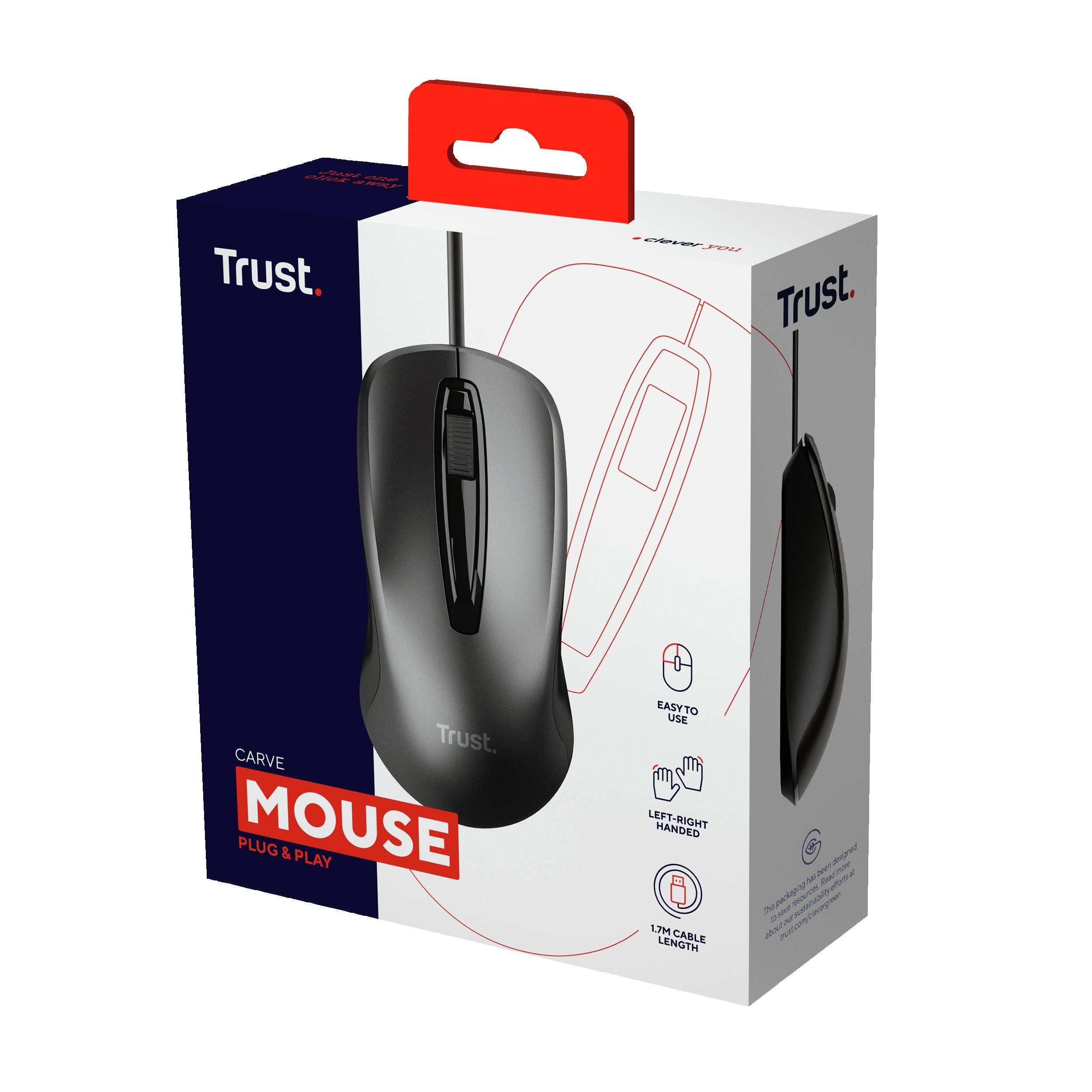 EAN 8713439237337 - Trust Carve ratón Oficina Ambidextro USB tipo A Óptico 1200 DPI imagen 6