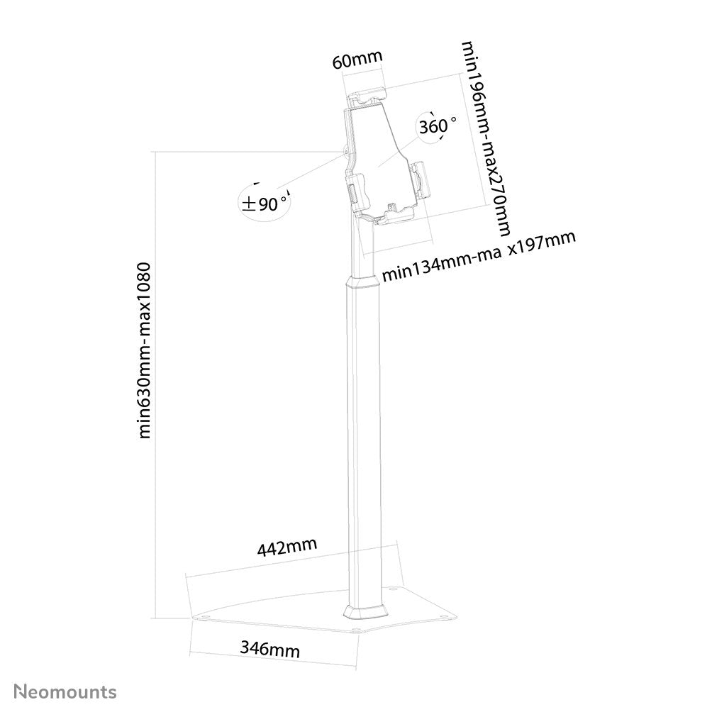 Newstar Tablet-S200silver Soporte De Suelo Para De Las Tabletas Ipad De 7.9"-10.5"