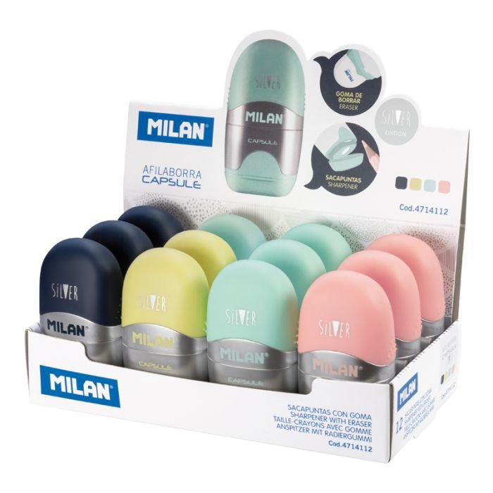 EAN 8411574060499 - Milan 4714112 sacapuntas Sacapuntas manual Azul, Rosa, Turquesa, Amarillo imagen 1
