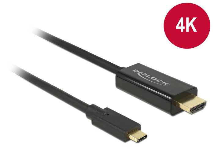 Delock Cable Usb Type-C -> Hdmi M/M (Dp Alt Mode) 4k 30 Hz 3m Negro