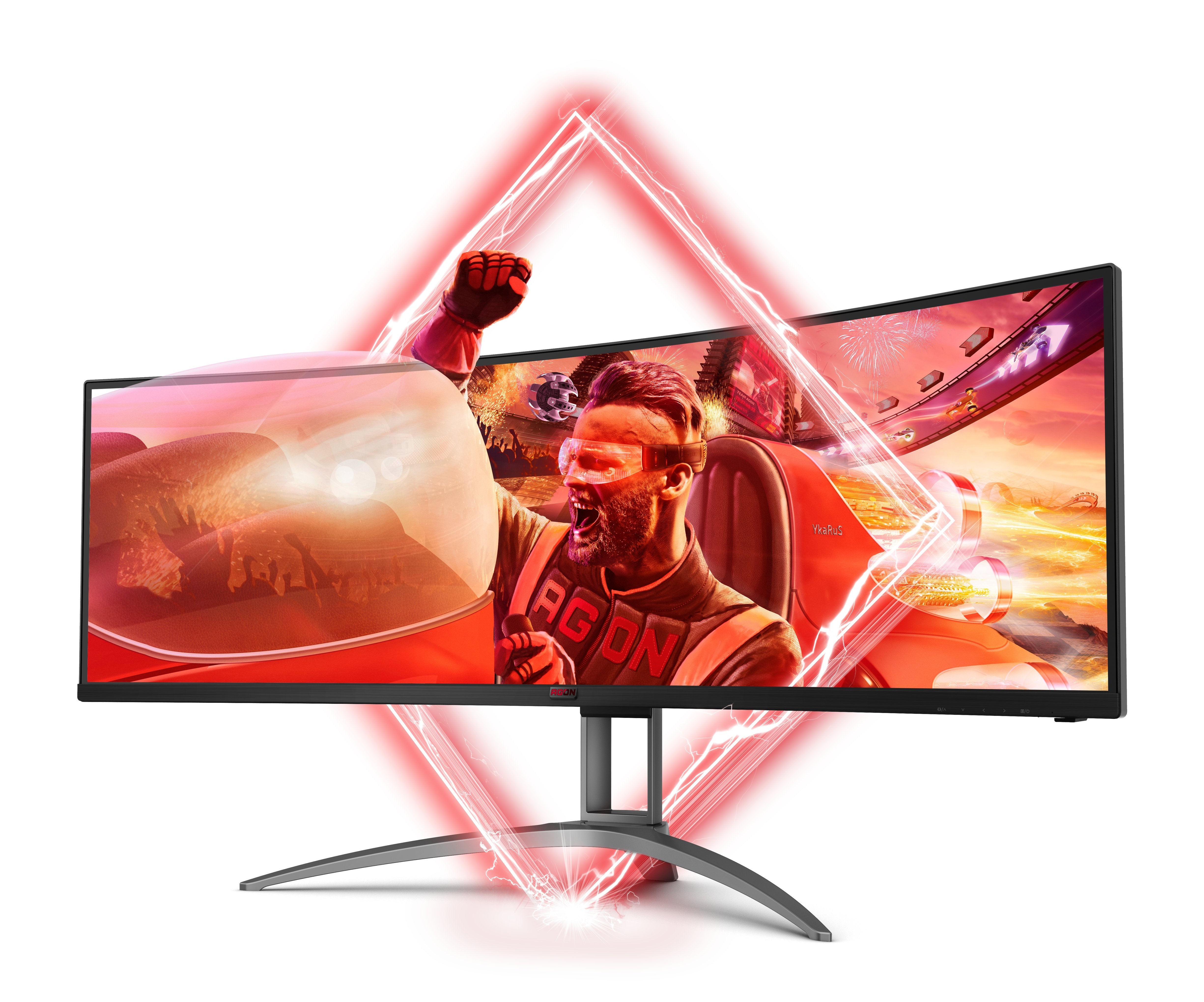 Monitor Gaming Ultrapanorámico Curvo Aoc Agon Ag493ucx2 48.8' Dual Qhd 1ms 165hz Va Multimedia Negro
