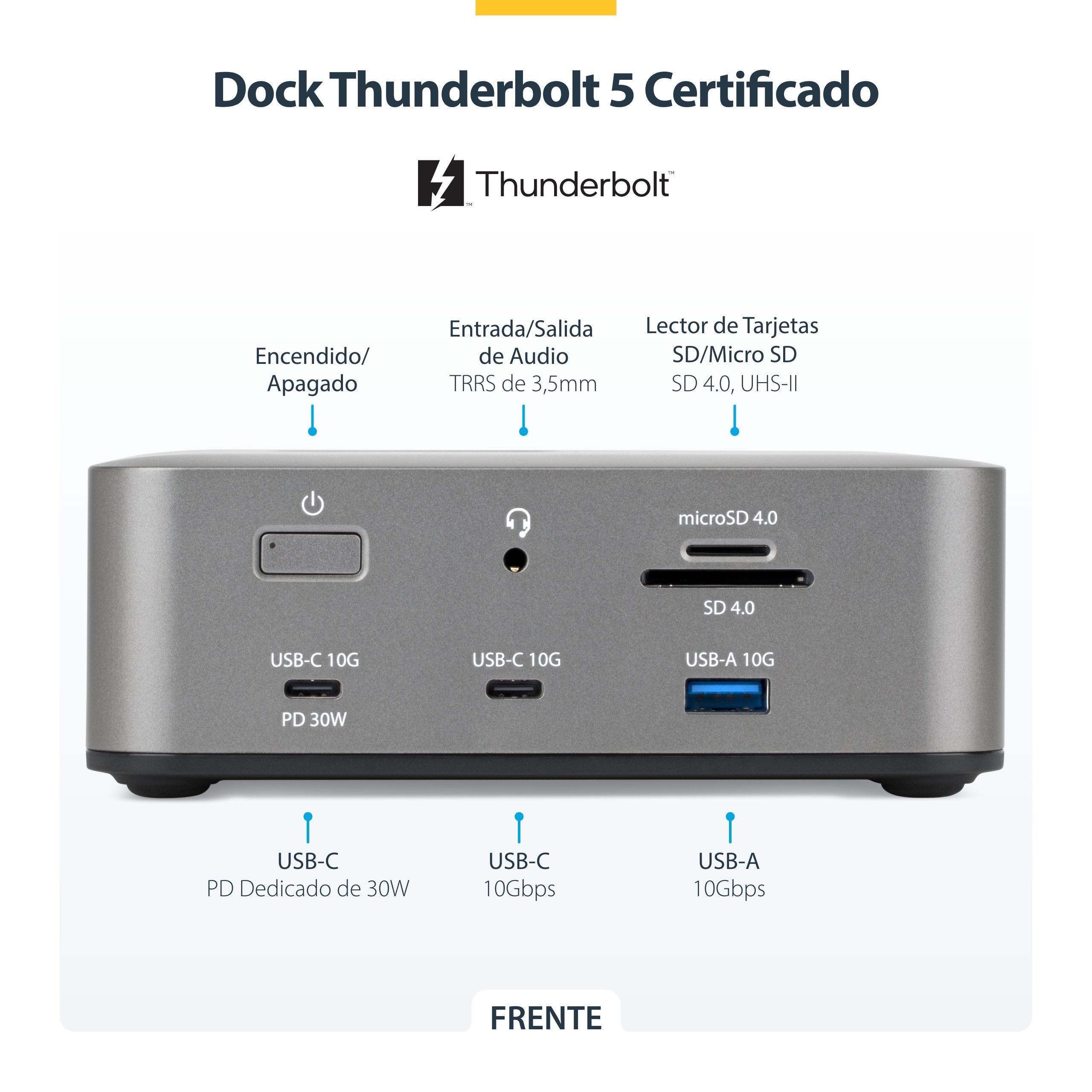 EAN 0065030923118 - StarTech.com 215UE-TB5USB4DOCK base para portátil y replicador de puertos Alámbrico Gris imagen 5