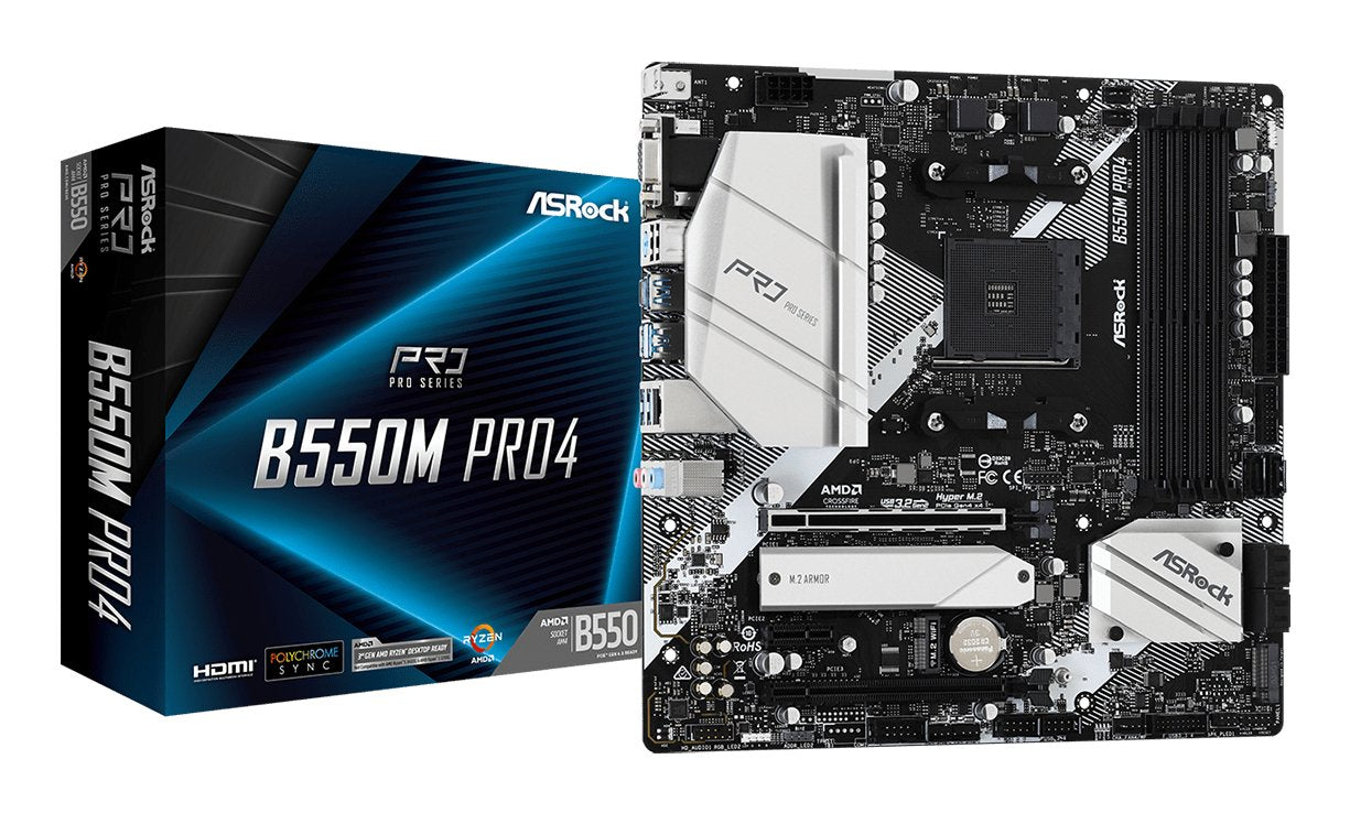 Placa Base Asrock Am4 B550m Pro4 M-Atx/4xddr4/6xsata6/2xusb 3.2/2xusb 2.0 90-Mxbdk0-A0uayz