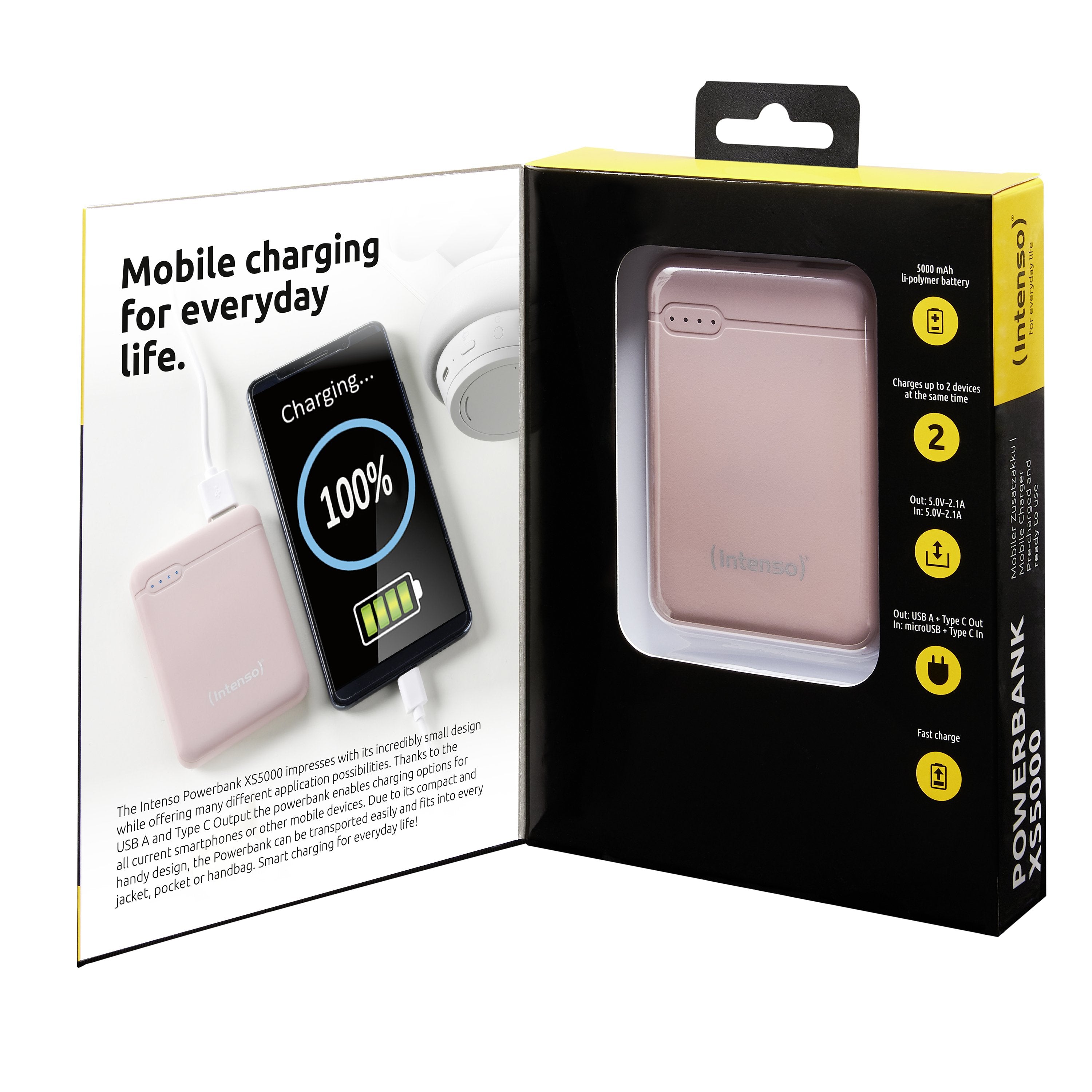 Intenso Powerbank Xs5000 5000mah Rosa