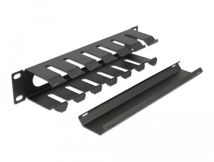 Delock 66843 Panel De Gestión De Cables De 10? Con Apertura 1u Negro
