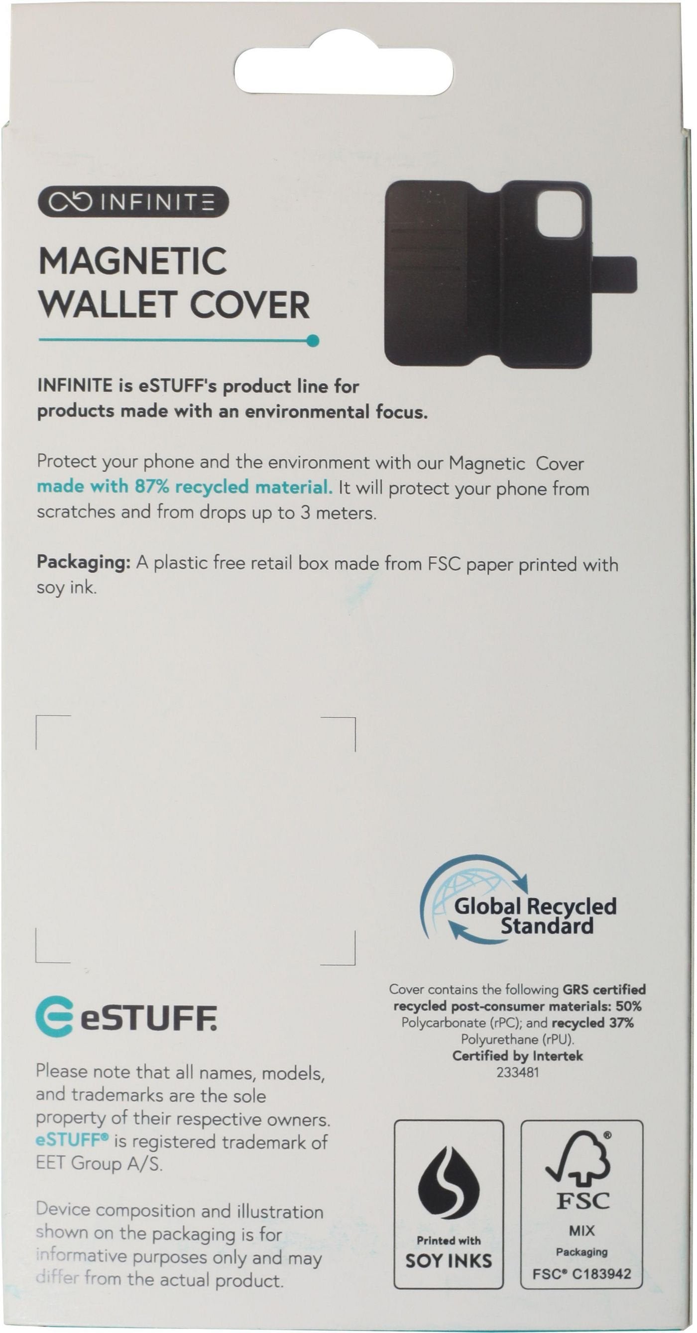 Infinite Milan Iphone 16 Plus Black Wallet Cover. Material: