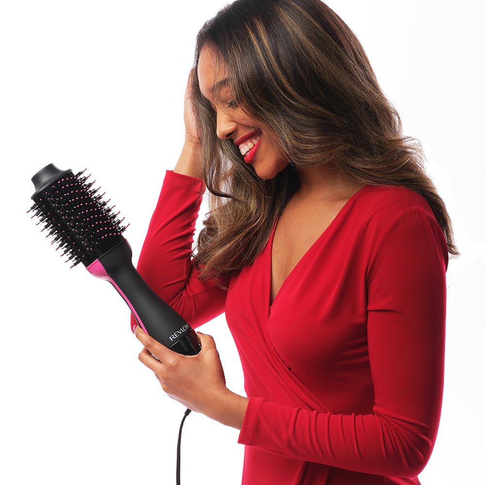 Revlon Rvdr5222e Cepillo De Secado Perfeccionista Para Dar Volumen 2 En 1 - Colección Pro - Negro / Rosa