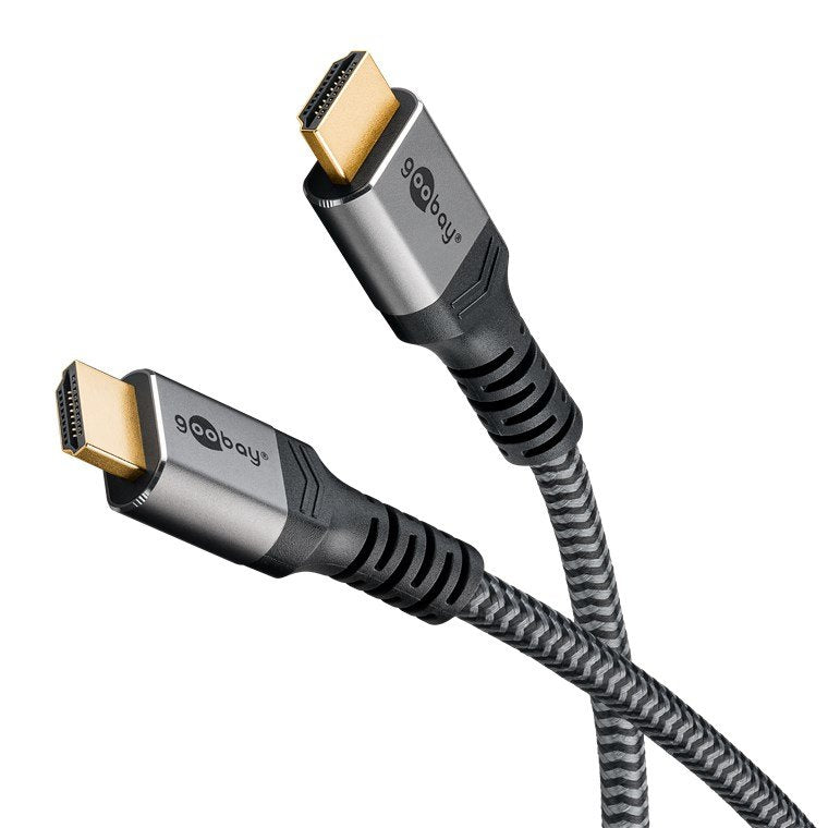 Cable Hdmi A-A 3,00 Metros Cable Premium Flexible Con Conectores Delgados De Metal, Protección Contra Dobleces Y Cable Textil D