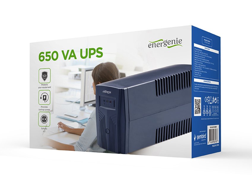 EAN 8716309087087 - Gembird EG-UPS-B650 sistema de alimentación ininterrumpida (UPS) Línea interactiva 0,65 kVA 390 W imagen 4