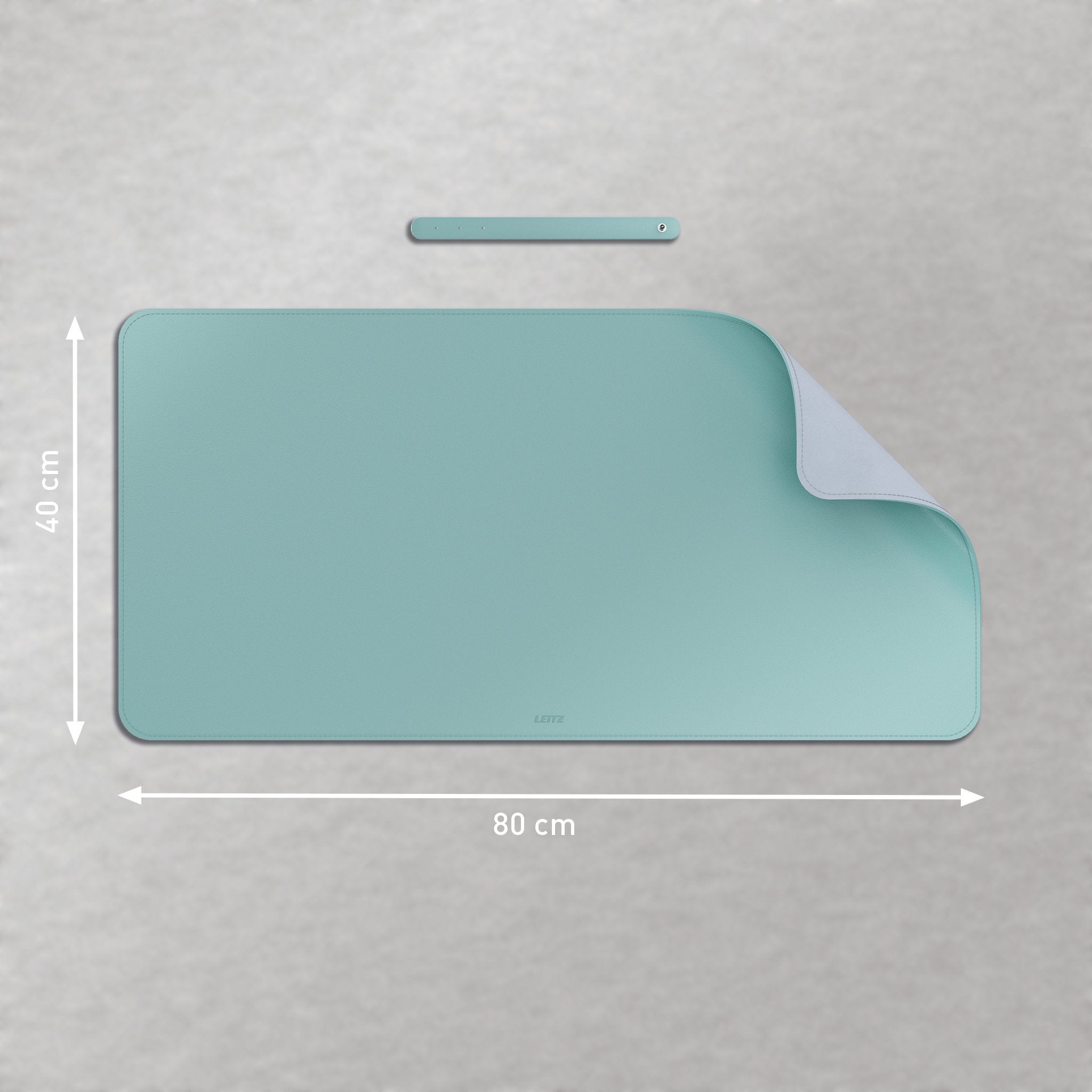 Leitz Alfombrilla De Escritorio Grande 80x40cm - Espesor 2mm - Antideslizante - Impermeable - Verde Menta