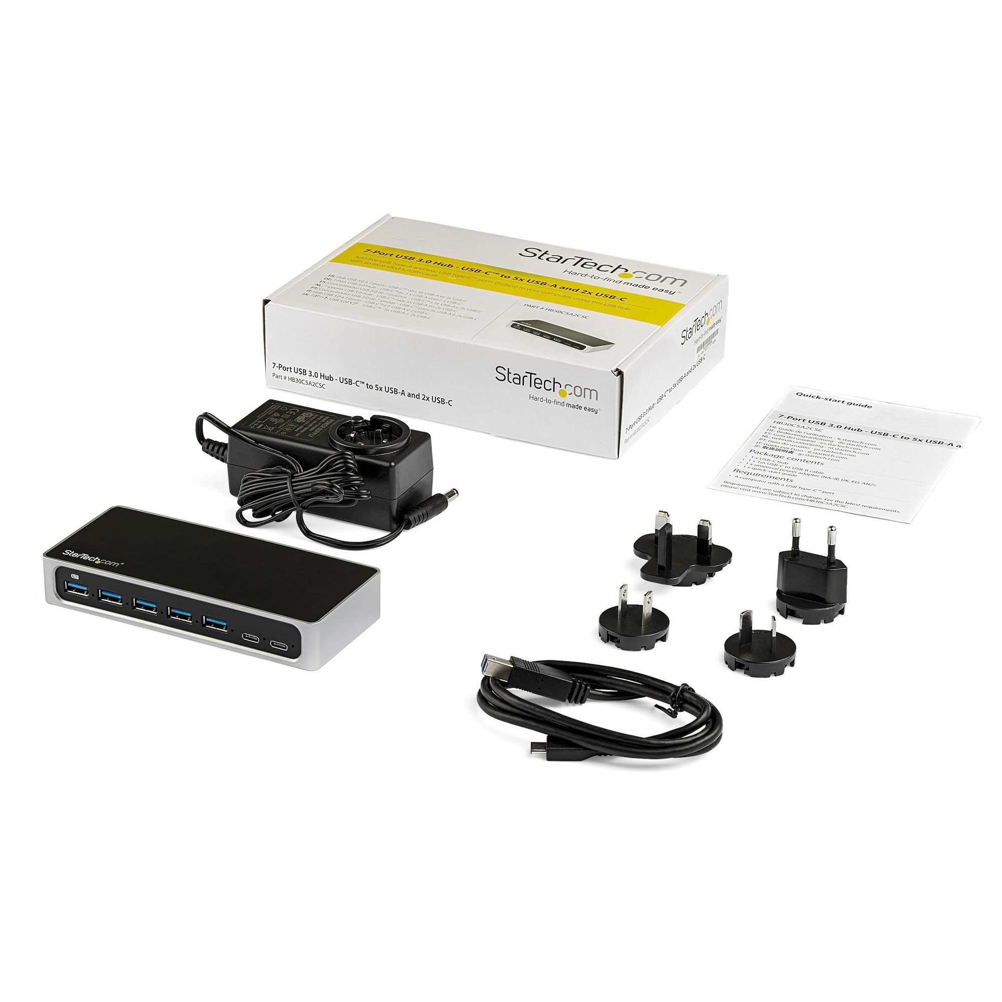 EAN 0065030868273 - StarTech.com HB30C5A2CSC hub de interfaz USB 3.2 Gen 1 (3.1 Gen 1) Type-B 5000 Mbit/s Negro, Plata imagen 5