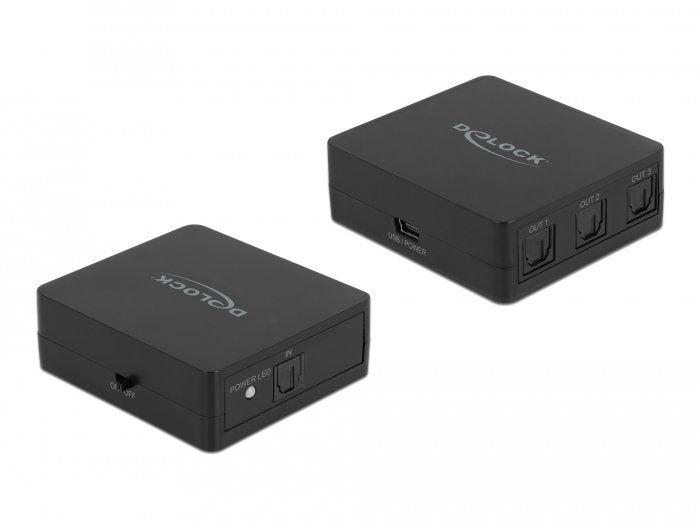 Delock Splitter S/Pdif Toslink 1 In 3 Out Con Fuente De Alimentación Usb