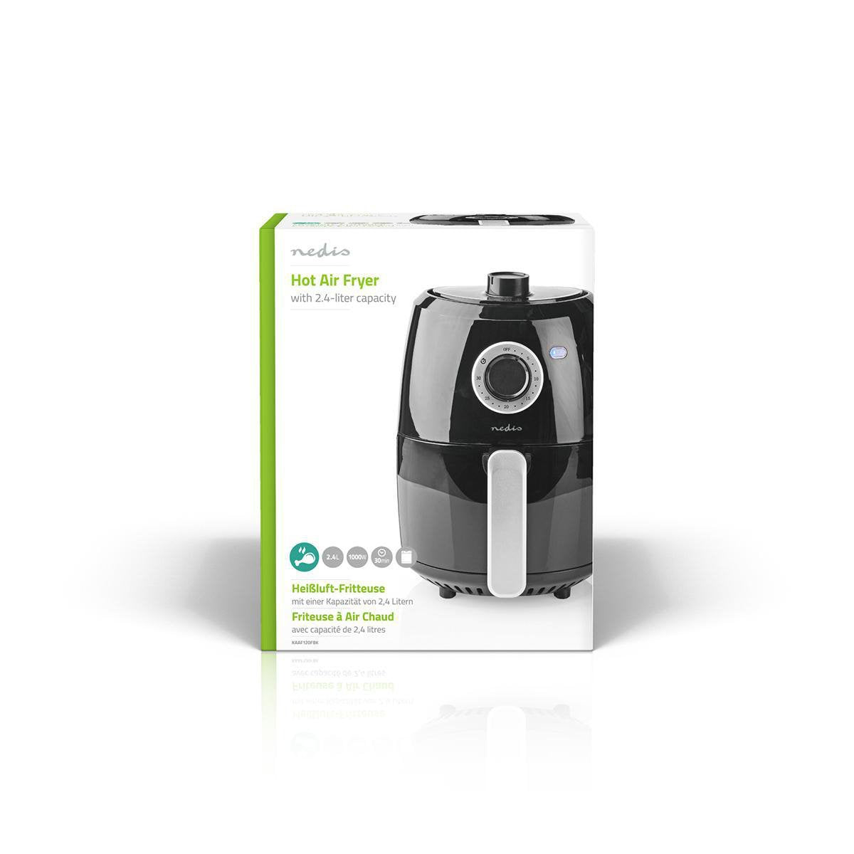 Nedis Freidora De Aire Caliente 2.4 L Minutero: 30 Min Analogico/Negro