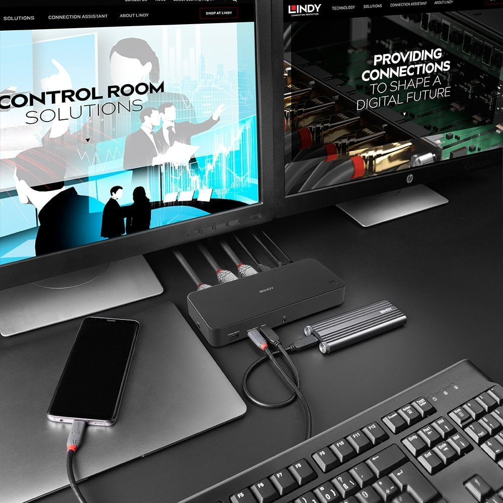 Lindy Dst-Pro Universal Acoplamiento Usb 3.2 Gen 2 (3.1 Gen 2) Type-C Negro