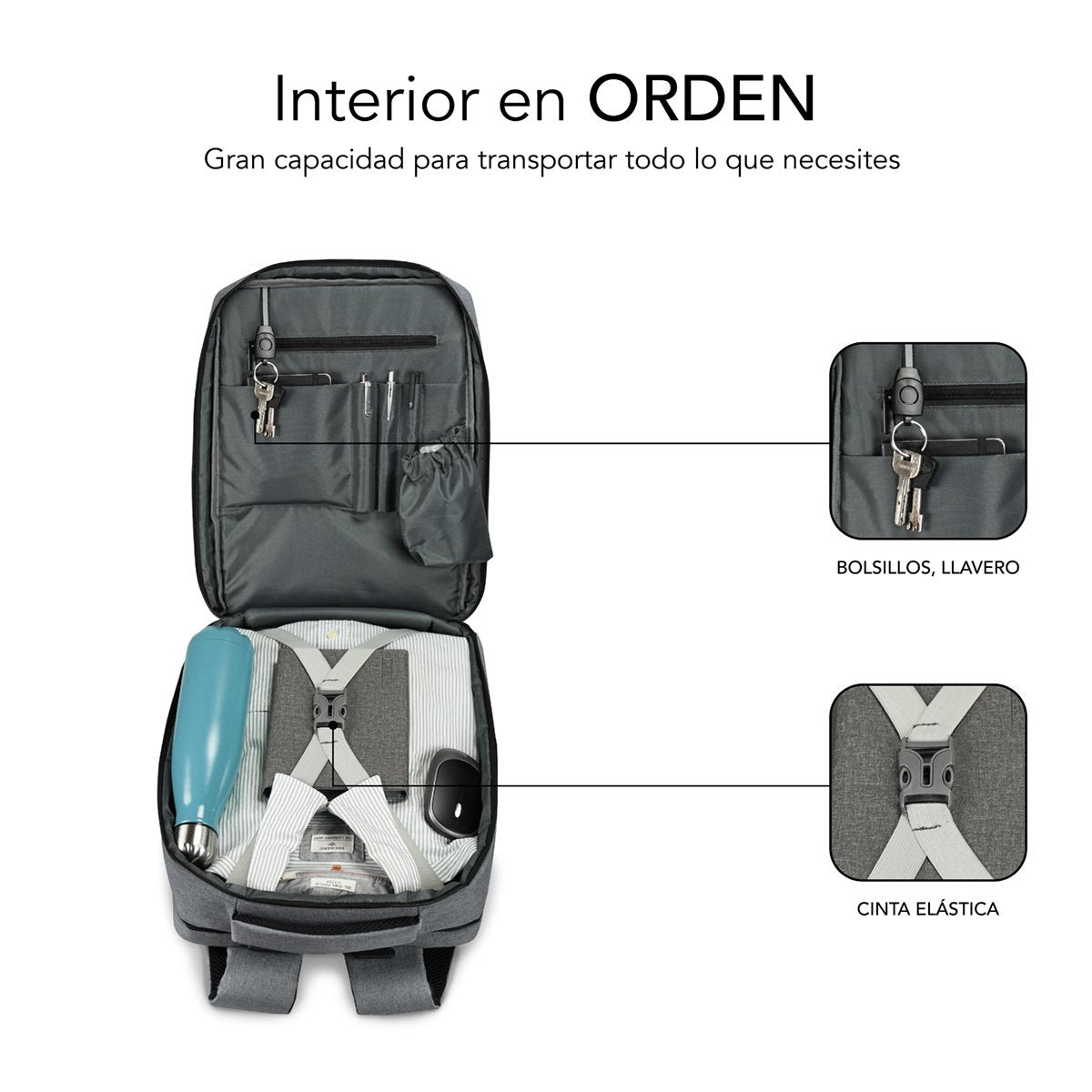 EAN 8436586741662 - SUBBLIM TRAVELLER AIR PADDING 15.6'' GREY mochila Mochila informal Gris Poliéster imagen 6