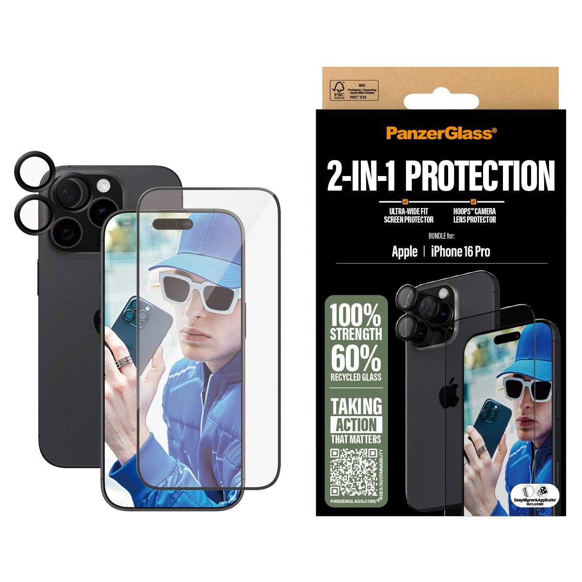 EAN 5715685005770 - PanzerGlass ® 2-in-1 Bundle iPhone 16 Pro Protector de pantalla Apple 1 pieza(s) imagen 2