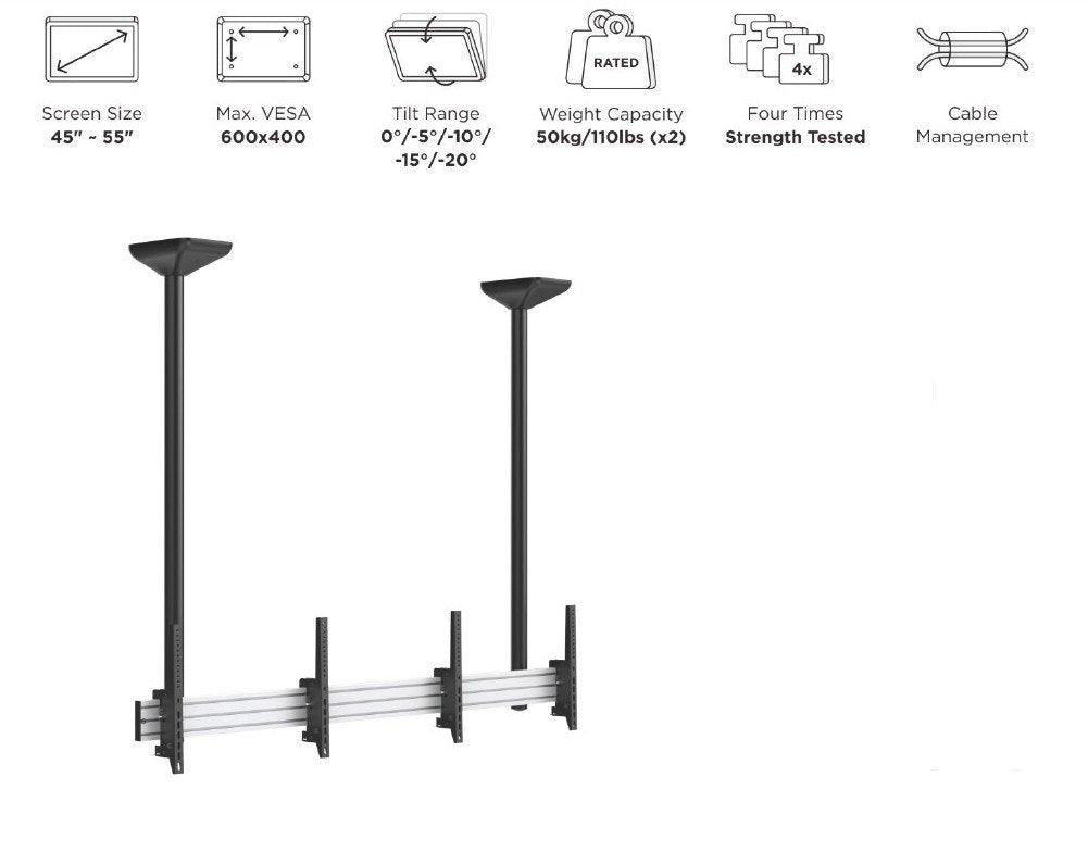 EAN 4015867222997 - Equip 650373 soporte para TV 139,7 cm (55") Negro, Plata imagen 9