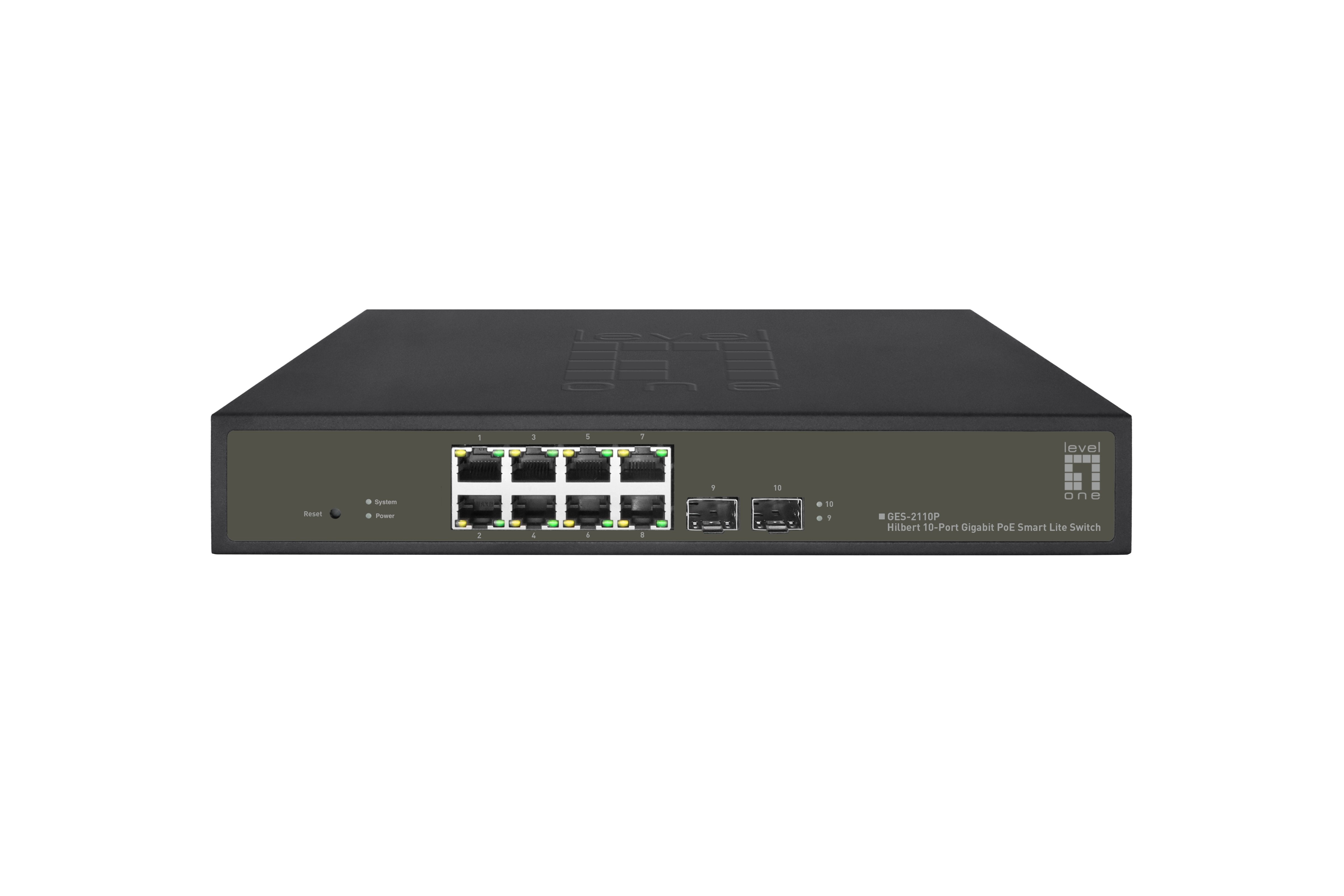 Levelone Switch 8x Ge Ges-2110p 2xgsfp 19" 130w 8xpoe+