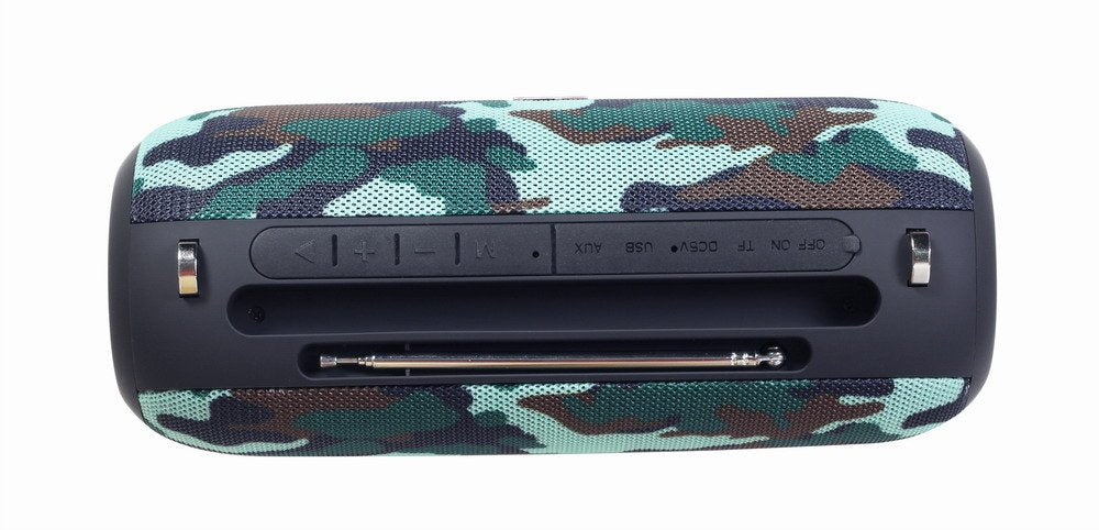 Altavoz Bluetooth Portátil Gembird Spk-Bt-17-Cm Radio Fm, Micrófono Integrado, Patrón Camo, Usb, Aux, Microsd