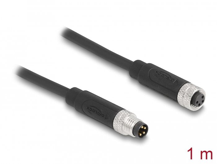 Delock M8 A-Kodiert 4 Pin Cable Stecker Zu Buchse Pur (Tpu) 1 M