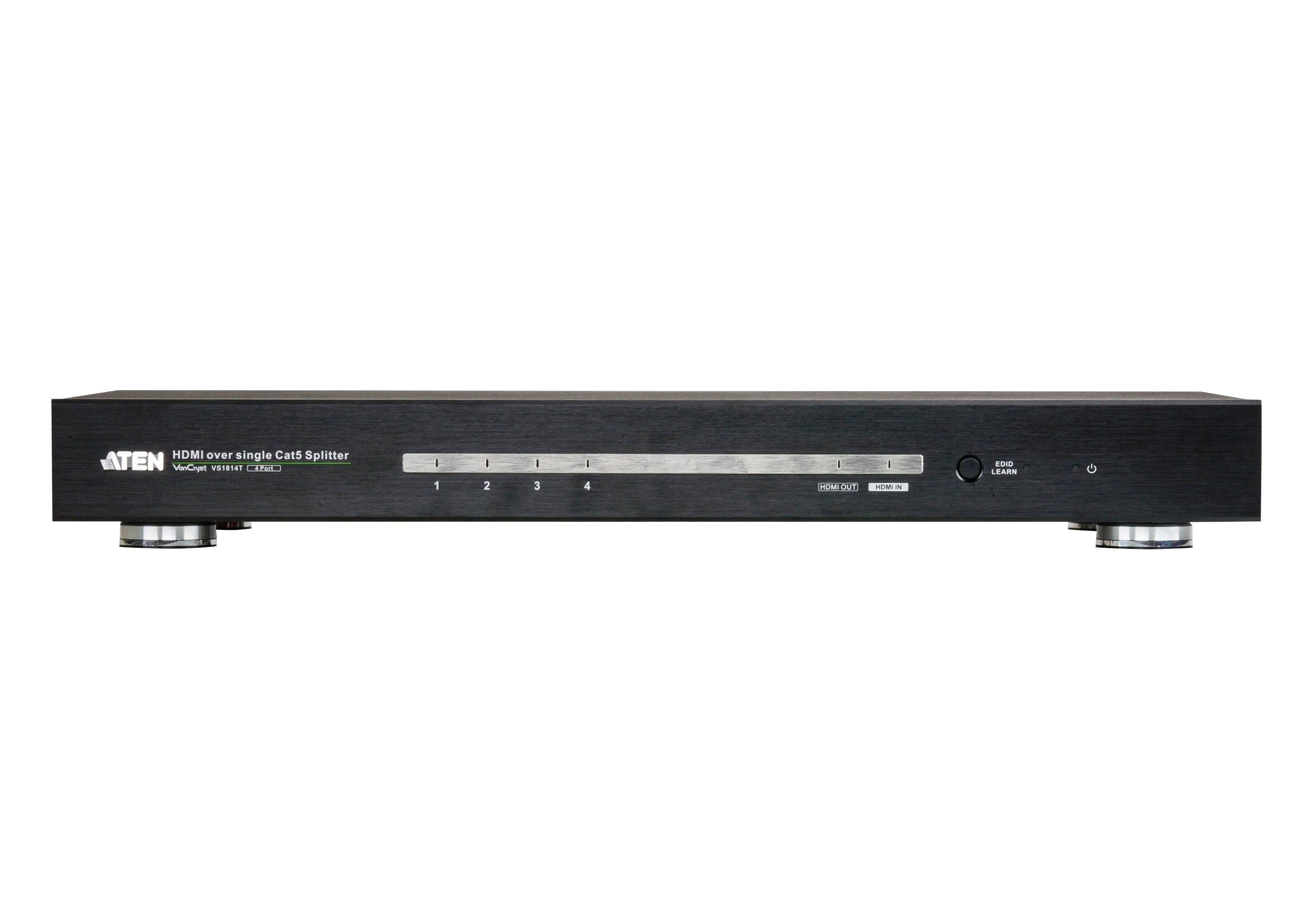Aten Hdmi Splitter 4-Port Hdmi Cat5e/6 Splitter Over Single Aten Vs1814t, Hdmi, 1920 X 1080 (Hd 1080), Negro, 0 - 50 °C, -20 - 60 °C, 0 - 80%