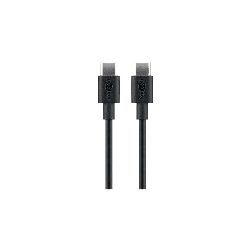 Cable De 1,00m Usb 2.0 480mbps Pd60w Usb-C Macho A Usb-C Macho Negro Datos Y Carga