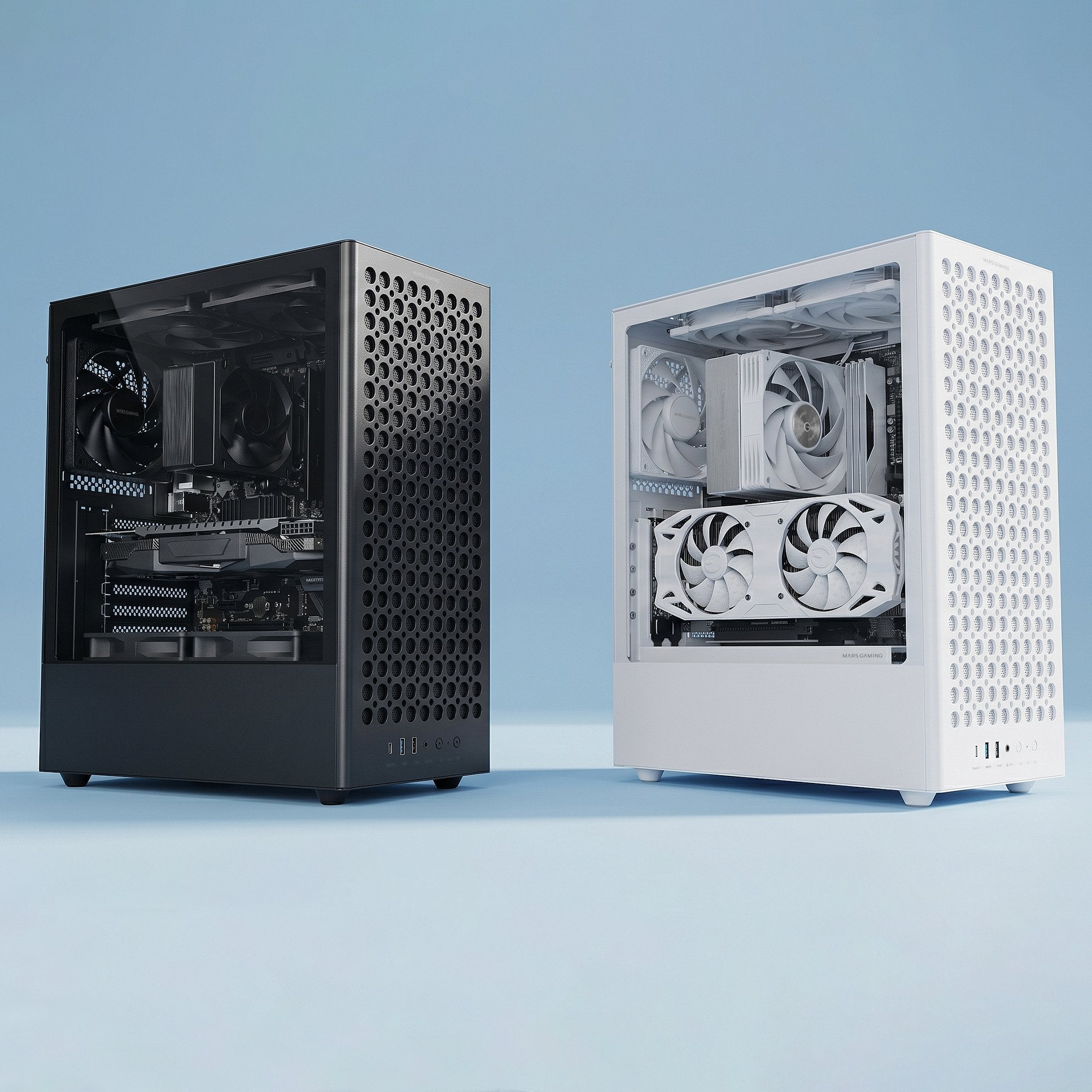Caja Pc Atx Mars Gaming Mc-T800 Frontal Airdot Mesh 4x Ventiladores Fdb Cablehatch Usb-C Negro
