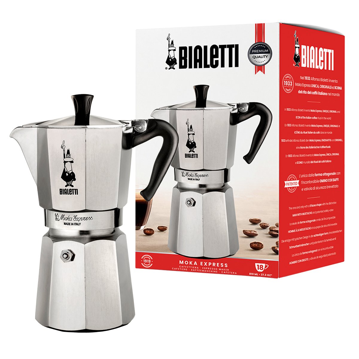EAN 8006363011679 - Bialetti Moka Express Cafetera italiana Aluminio, Negro imagen 1