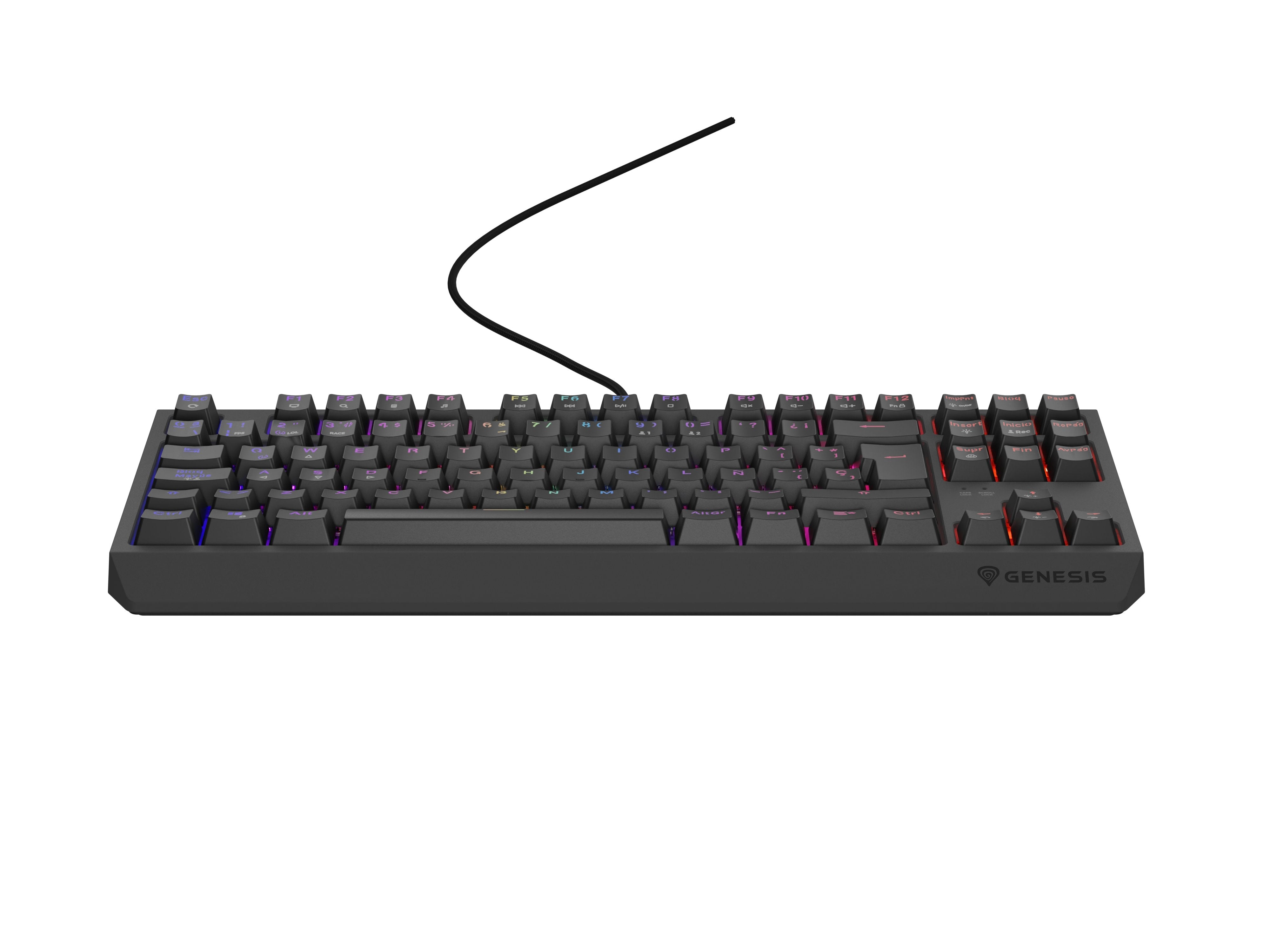 Teclado Gaming Español Genesis Thor230 Tkl Rgb Mecanico Negro Switch Outemurojo Hot Swap