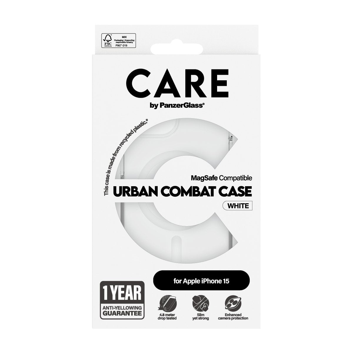 EAN 5715685005527 - PanzerGlass CARE™ by ® Urban Combat Case Transparent w. White MagSafe iPhone 15 funda para teléfono móvil imagen 3