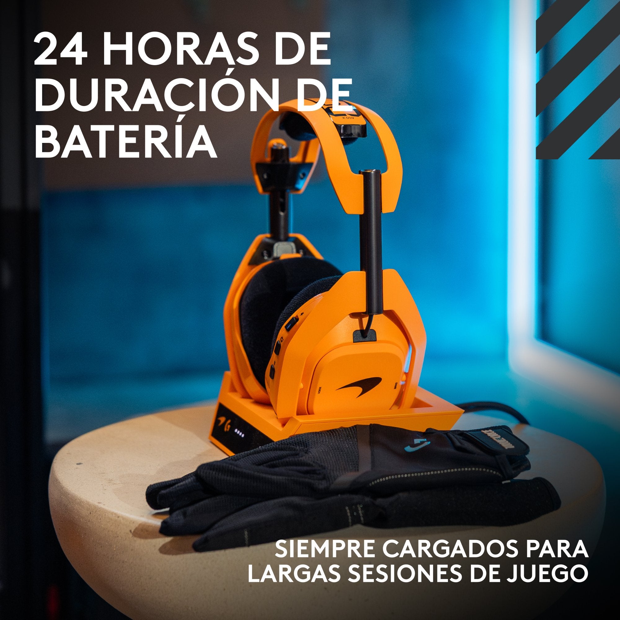 EAN 5099206132757 - Logitech G Astro A50 X LIGHTSPEED McLaren Edition Inalámbrico Diadema Juego Negro, Naranja imagen 9