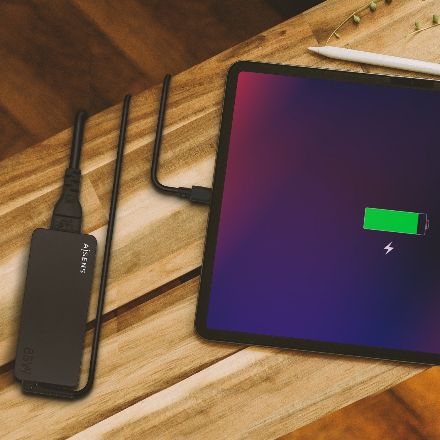 Aisens Cargador 65w Pd3.0 1xusb-C 1.8m - Negro