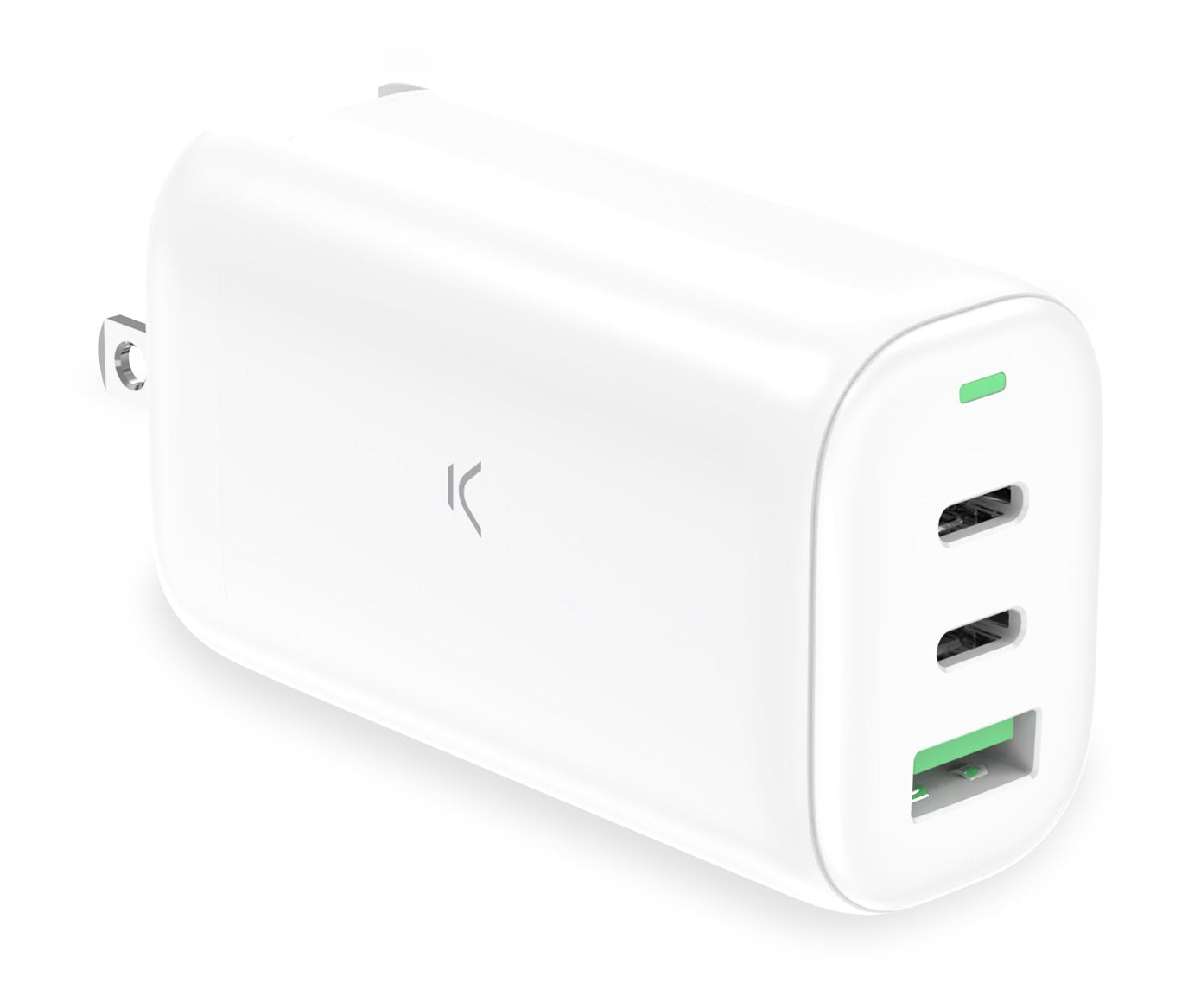 Ksix Gan Blanco Cargador De Red Multipuerto 65w Pps, Power Delivery, Carga Ultra Rápida