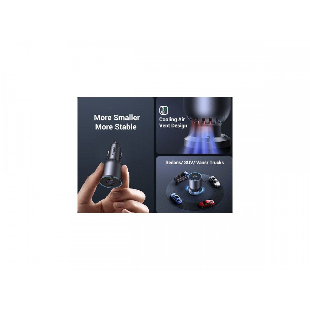 EAN 6941876230259 - Ugreen 130W 3-Port Fast Car Char gray Auriculares, Ordenador portátil, Teléfono móvil, Portátil, Batería imagen 6