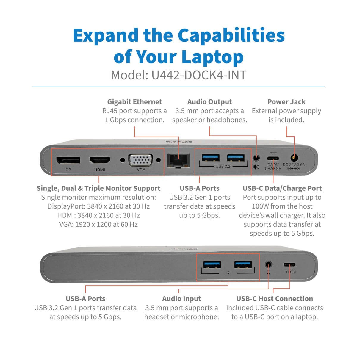 Dock Usb-C Triple Display - 4k Hdm