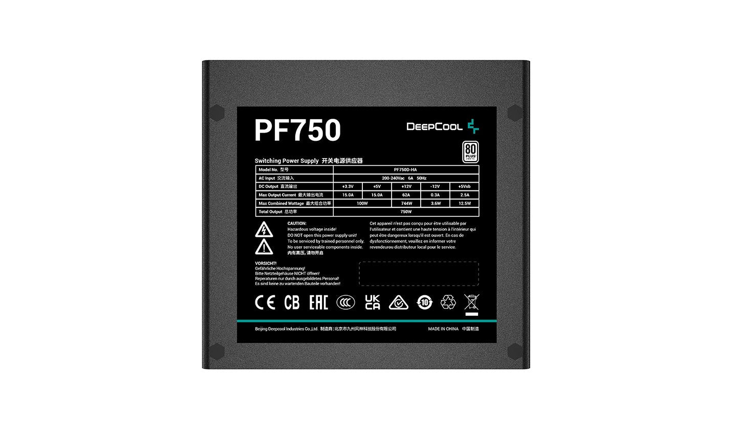 EAN 6933412711605 - DeepCool PF750 unidad de fuente de alimentación 750 W 20+4 pin ATX ATX Negro imagen 3