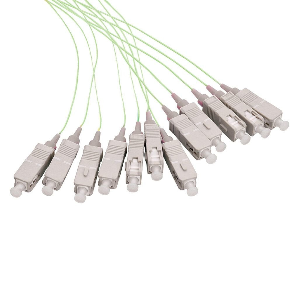 Fiber Pigtail Set 12x Sc Om5 2m Lime Green With Grey